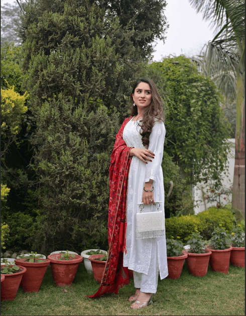 Nikita in Noor House of Kari Chanderi Silk Long Kurta